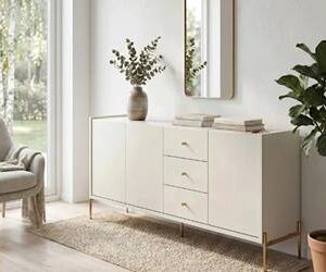 Home buffet aparador com 3 portas e 3 gavetas